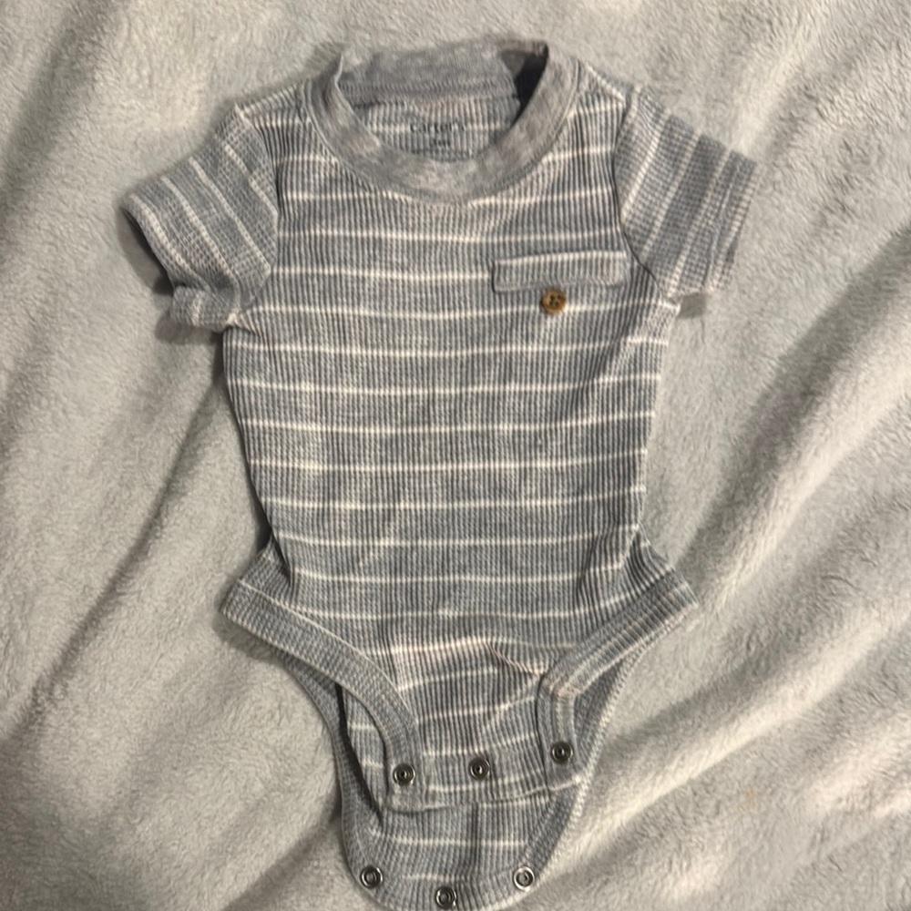 Carter's Gray Striped Bodysuit